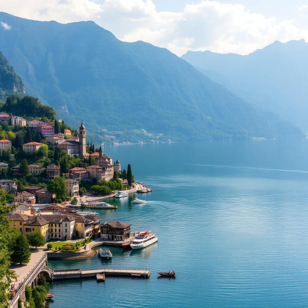Montagne à Lac de Côme, Italie